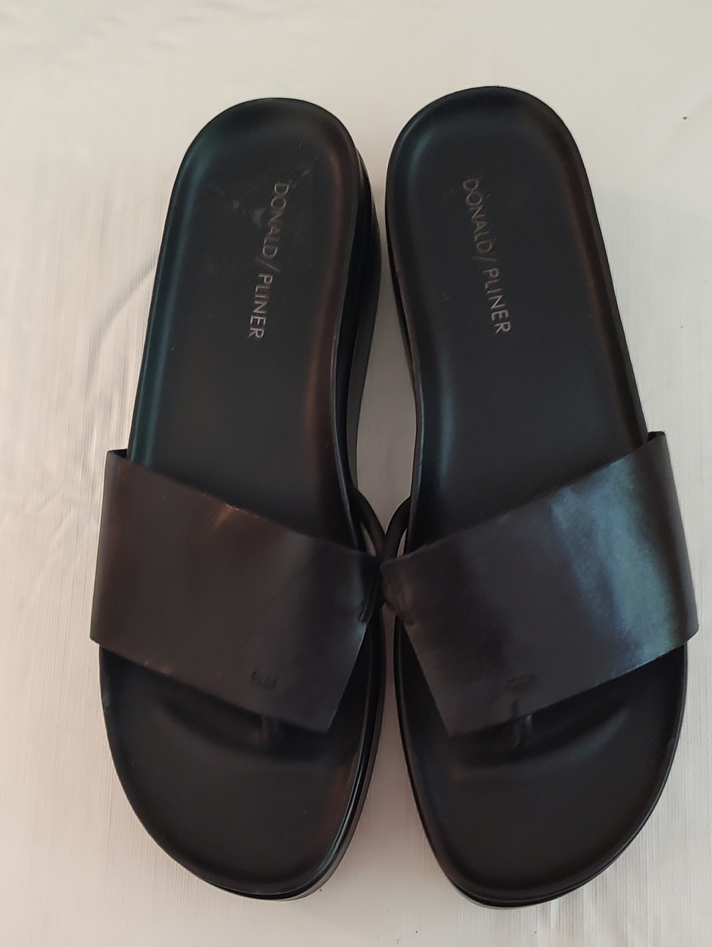 Donald J. Pliner Fifi Leather Black Slide Sandals 9.5 M